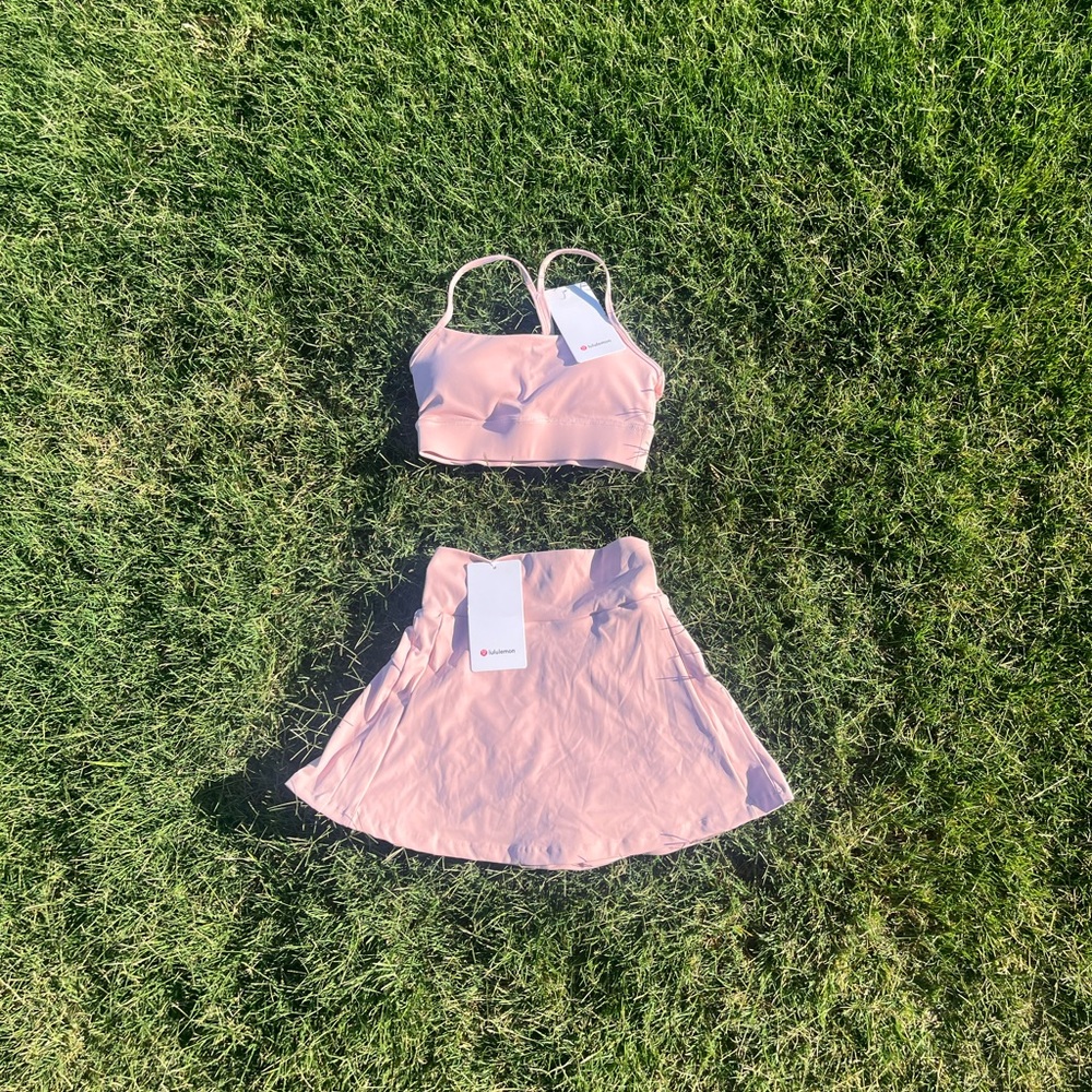 Lululemon Athletica Pink Sports Bra and Skirt Set